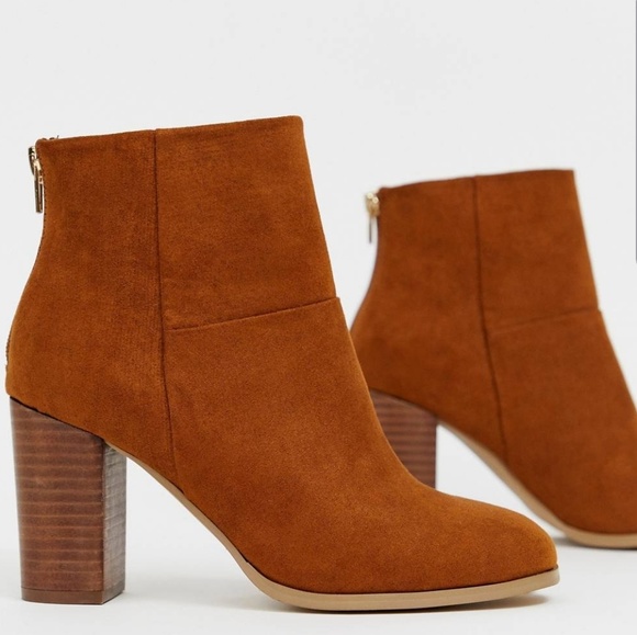 Anthropologie Shoes - ASOS Essy Heeled Ankle Bootie Tan US 9